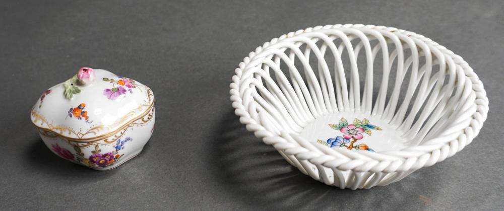 DRESDEN PORCELAIN BOX AND A