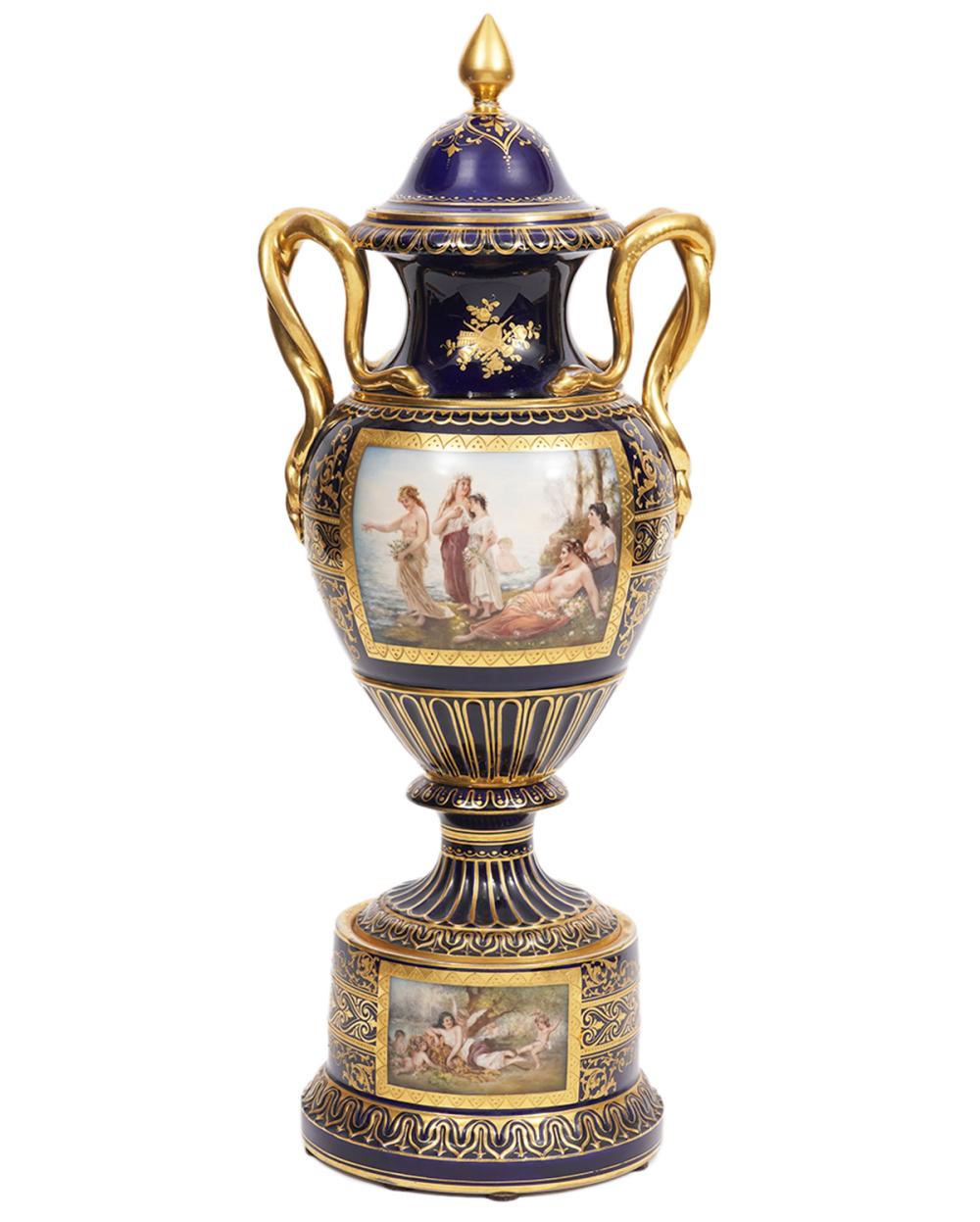 DRESDEN PORCELAIN COBALT & GILT