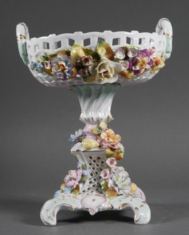 DRESDEN PORCELAIN COMPOTEOrnately