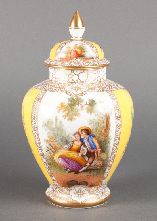 Dresden porcelain covered jar