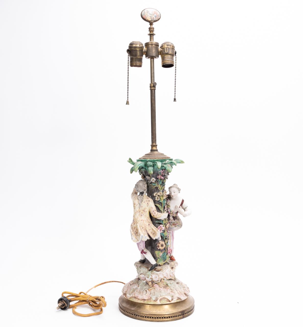 DRESDEN PORCELAIN FIGURAL TABLE