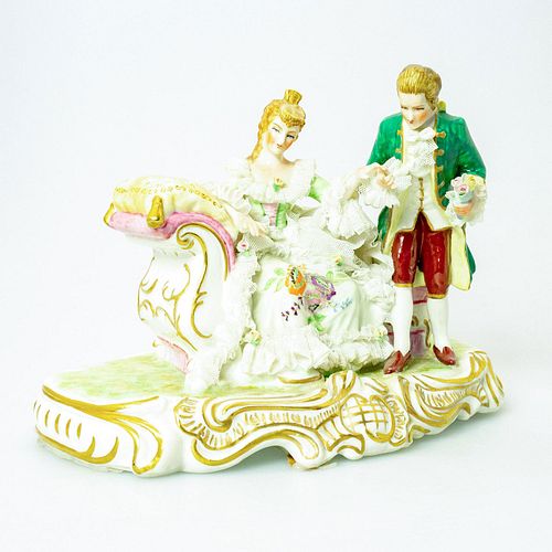 DRESDEN PORCELAIN FIGURINE, LACE