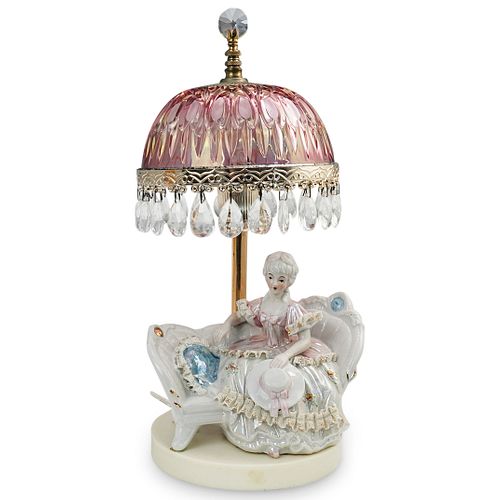 DRESDEN PORCELAIN FIGURINE TABLE