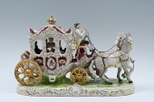 DRESDEN PORCELAIN HORSE DRAWN