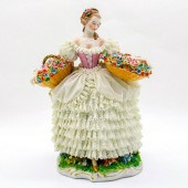 DRESDEN PORCELAIN LACE FIGURIN