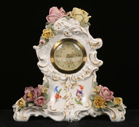 Dresden porcelain mantle clock,