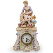 DRESDEN PORCELAIN MANTLE CLOCK