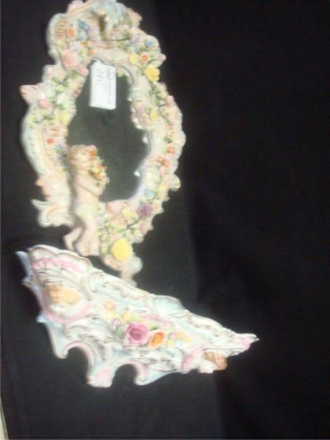 DRESDEN Porcelain Mirror and