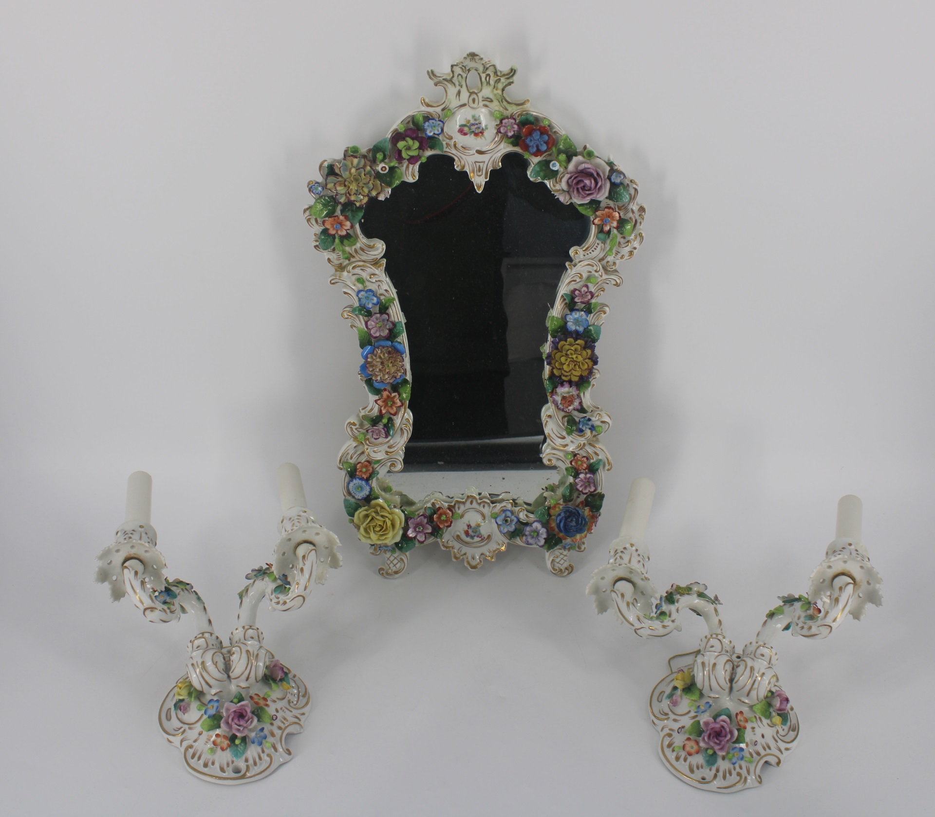 DRESDEN PORCELAIN MIRROR & CAPO