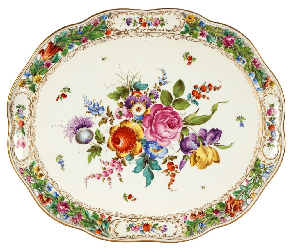 DRESDEN PORCELAIN PLATTERblue SP