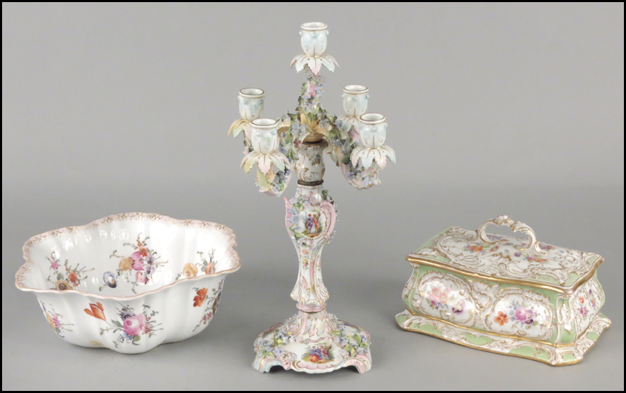 DRESDEN PORCELAIN THREE-LIGHT