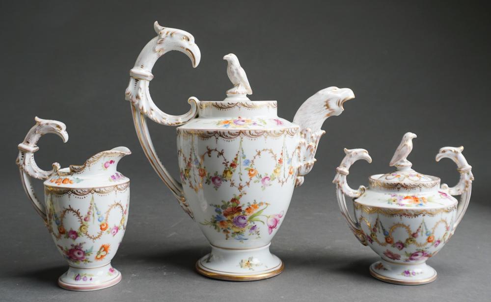DRESDEN PORCELAIN THREE-PIECE