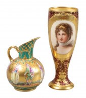 Dresden portrait vase and crea