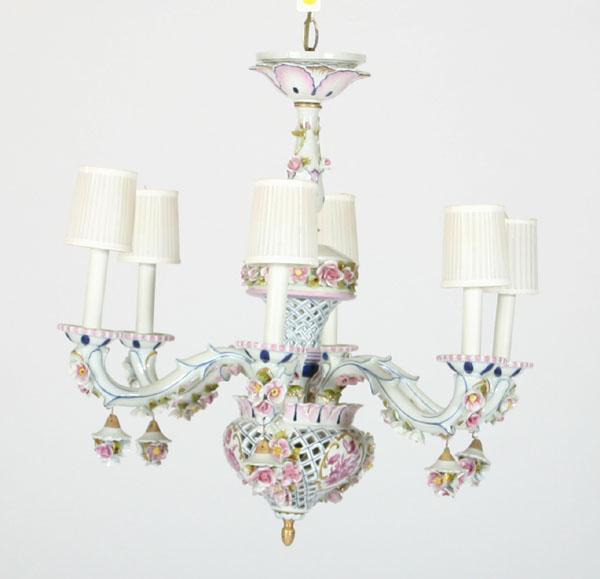 Dresden style floral six light