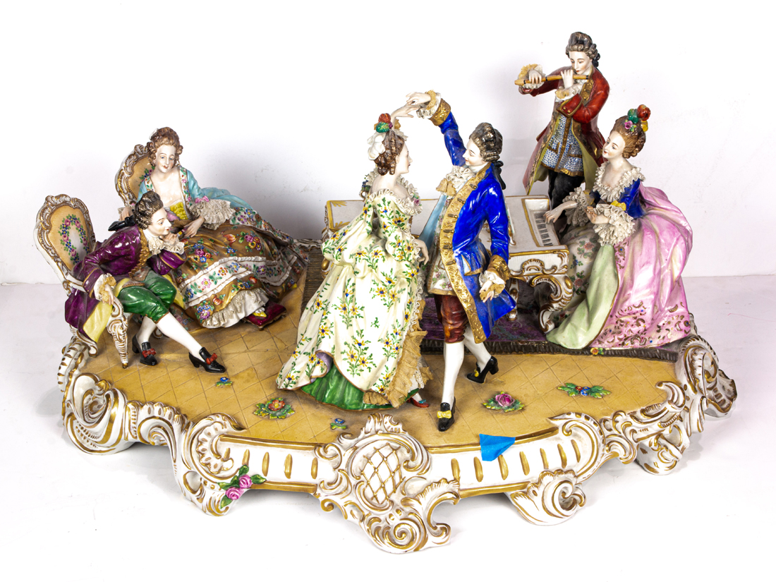 DRESDEN STYLE PORCELAIN CRINOLINE
