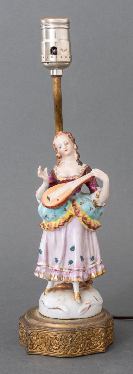 DRESDEN STYLE PORCELAIN LAMP