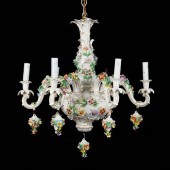 DRESDEN STYLE SIX ARM PORCELAI