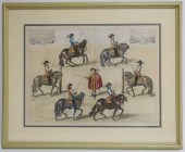DRESSAGE HAND COLORED ENGRAVIN