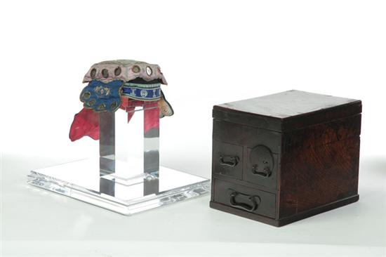 DRESSER BOX AND HAT.  Possibly