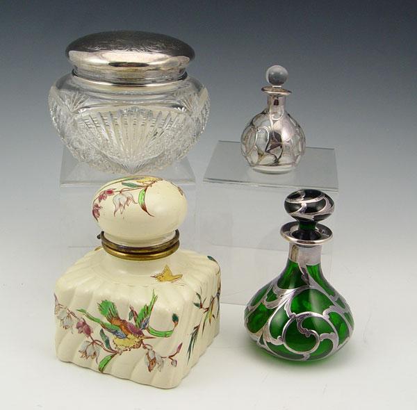 DRESSER JAR, SCENT BOTTLES AND