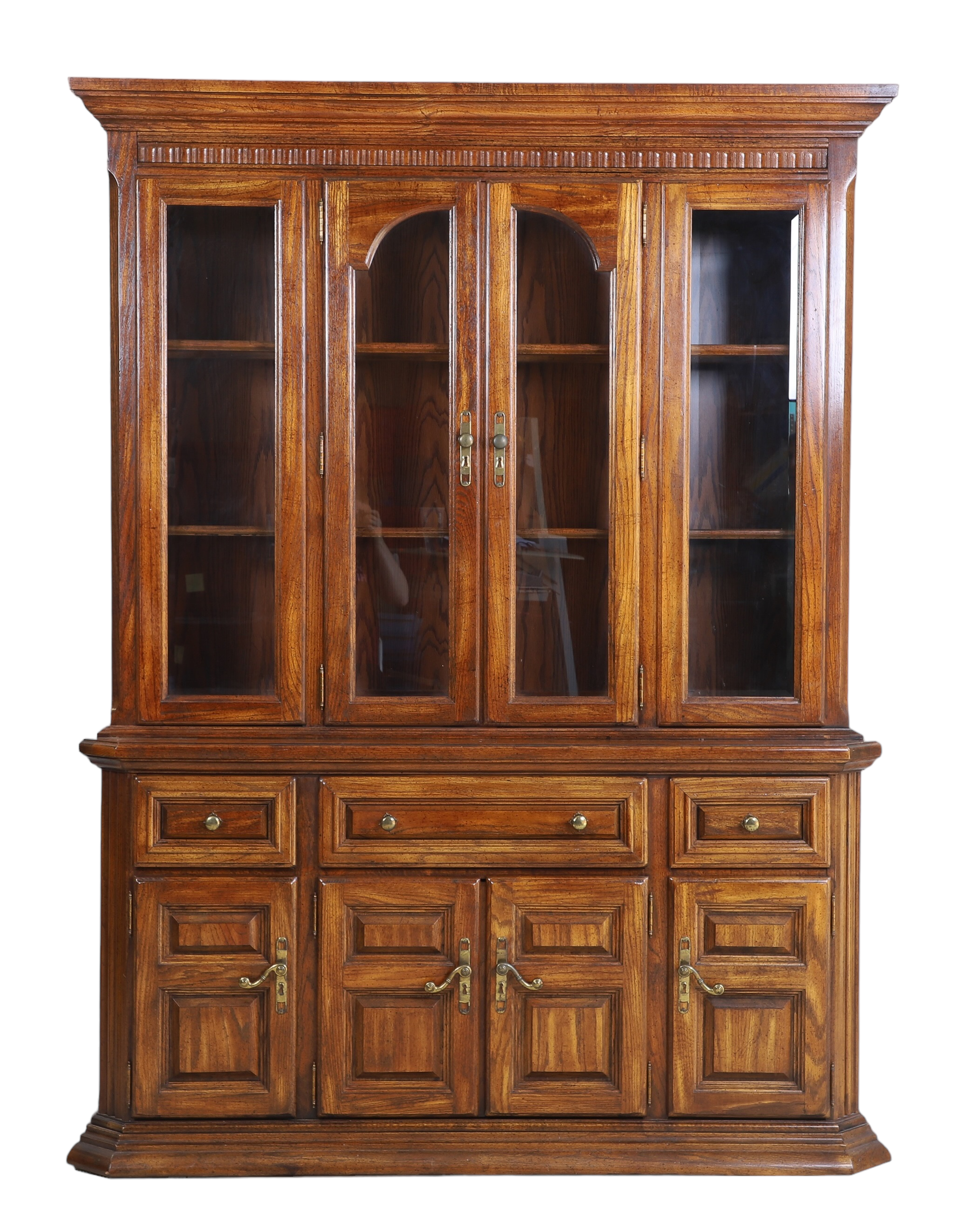 Drexel 2-pc walnut china cabinet,