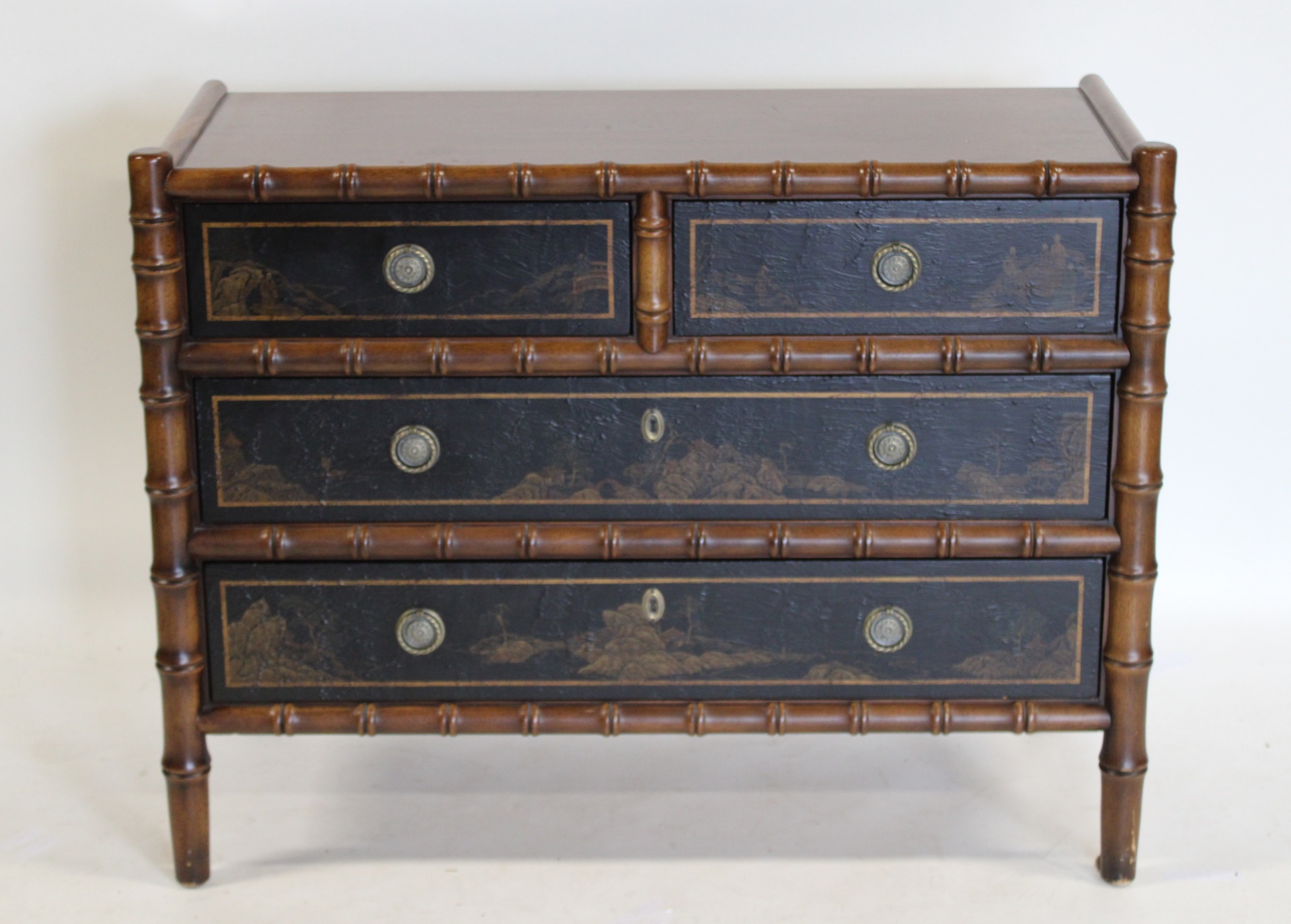 DREXEL CHINOISERIE DECORATED BAMBOO