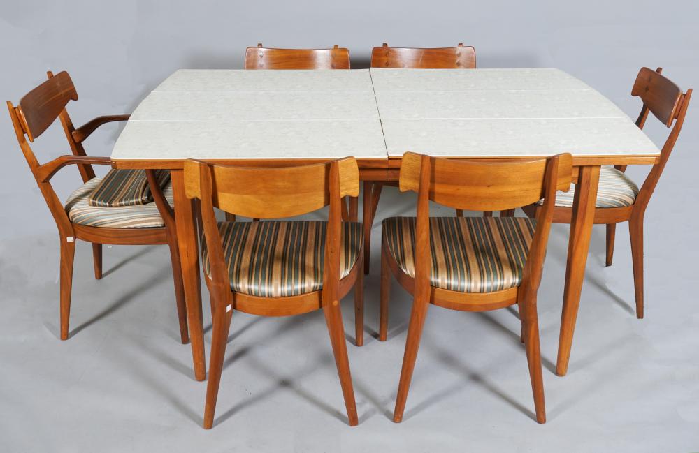 DREXEL DINING ROOM TABLE AND SIX
