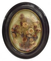 DRIED FLOWERS IN CONVEX OVAL F