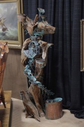 DRIFTWOOD SCULPTURAL FOUNTAIN.