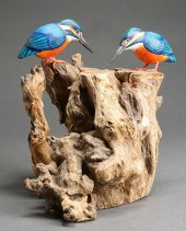 DRIFTWOOD SCULPTURE WITH PERCH