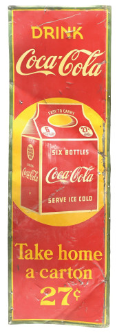 DRINK COCA-COLA SIGN W/ SIX-PA