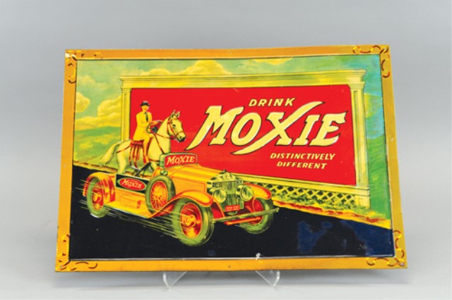 DRINK MOXIE SELF FRAMED TIN SIGN