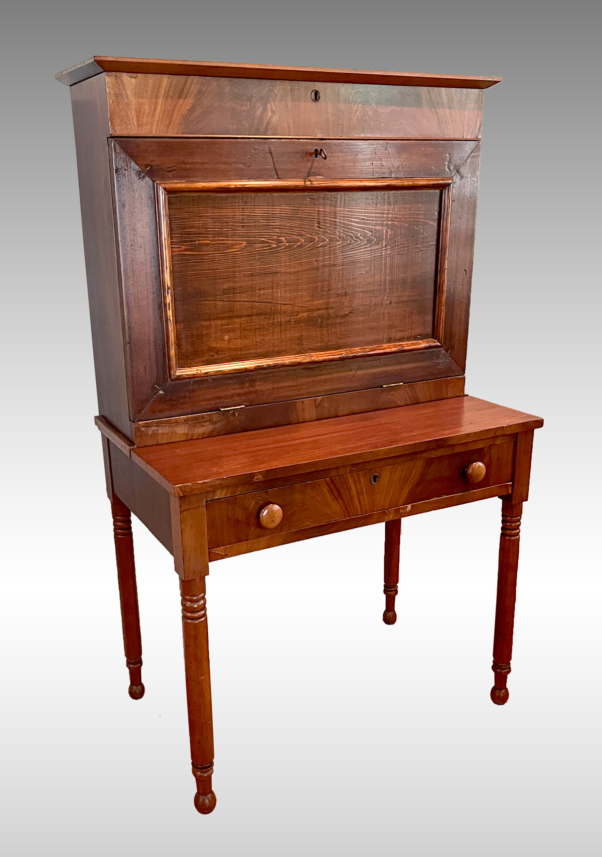DROP FRONT SECRETARY DESK WITH KEY: