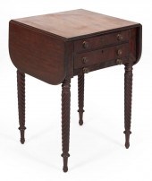 DROP-LEAF SEWING STAND LATE 19