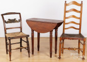 DROP-LEAF TABLE AND TWO CHAIRS