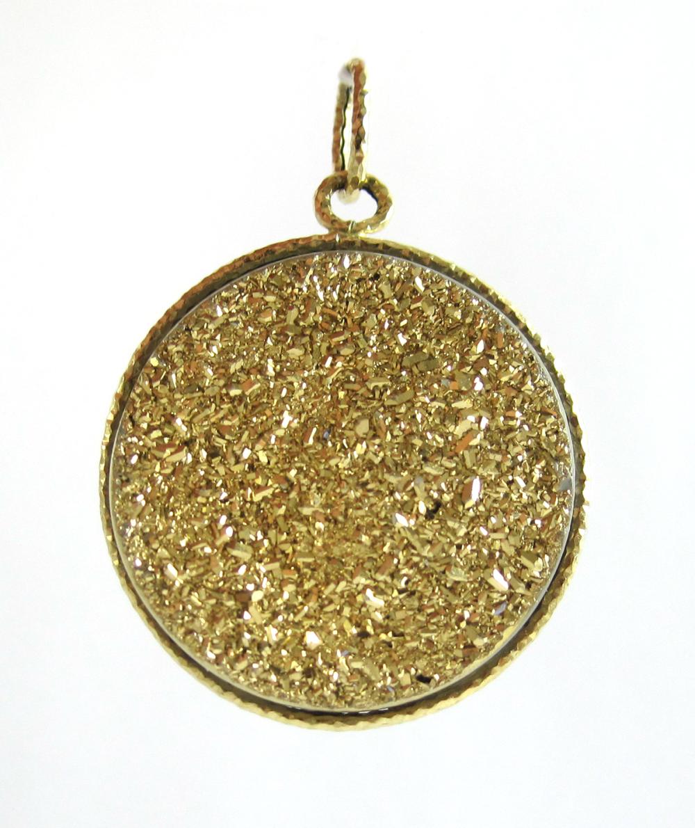 DRUZY AGATE AND FOURTEEN KARAT GOLD