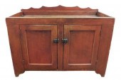 DRY SINK WITH RED STAIN FINISH