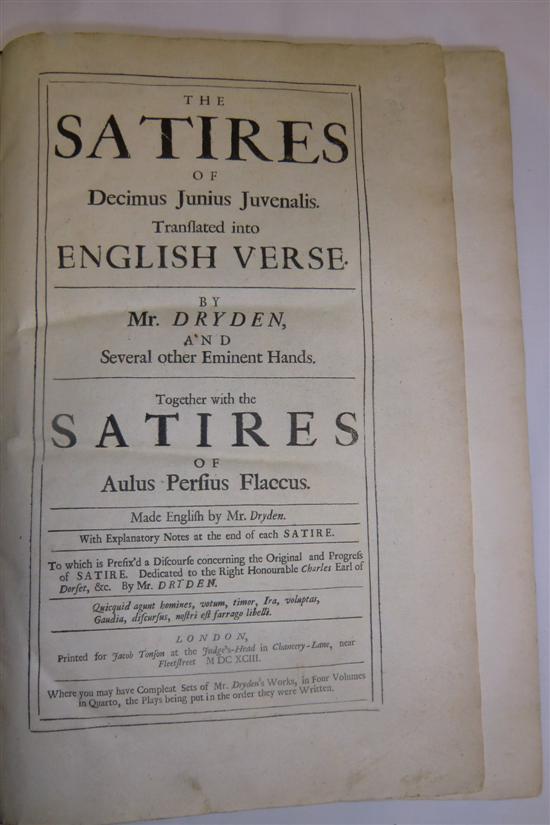 DRYDEN (J) THE SATIRES OF DECIMUS