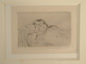 Drypoint drawing woman by Bert