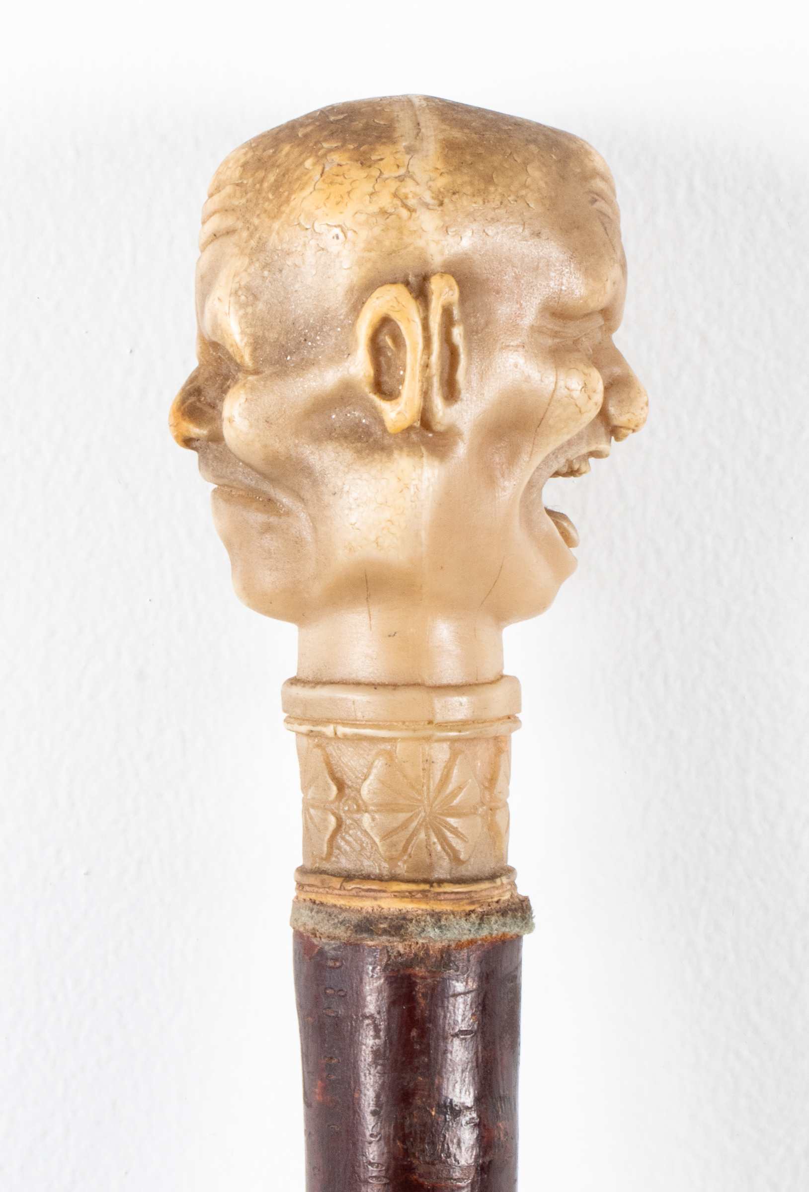 DUAL JAPANESE NOH MASK HANDLE