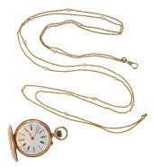 DUBOIS 18KT. POCKET WATCH AND