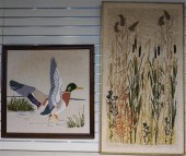DUCK AND CATTAILS, TWO NEEDLEW