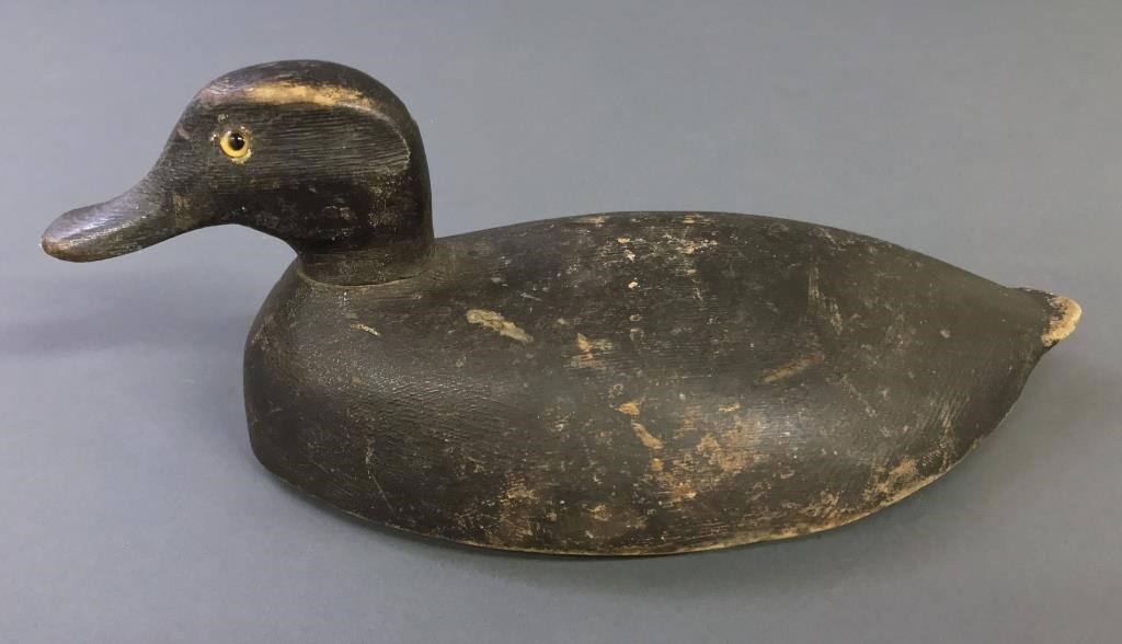 Duck decoy with glass eyes, upstate