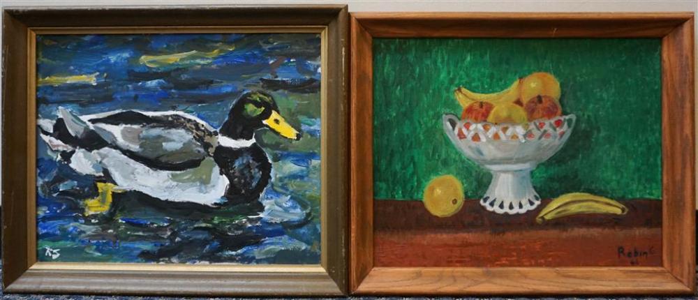 DUCK, OIL ON CANVAS AND STILL