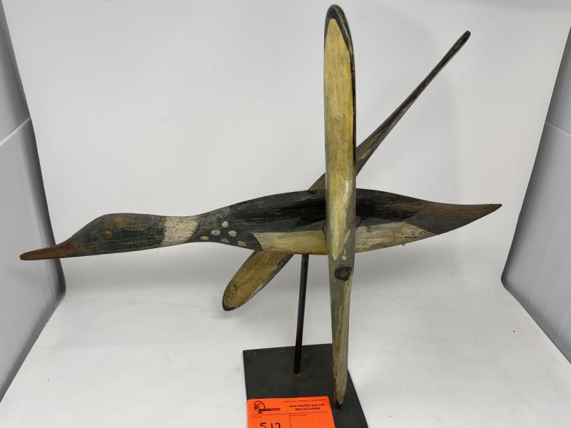 DUCK WHIRLY GIG ON STAND, BLACK &