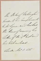 DUKE OF WELLINGTON NOTE, INITI