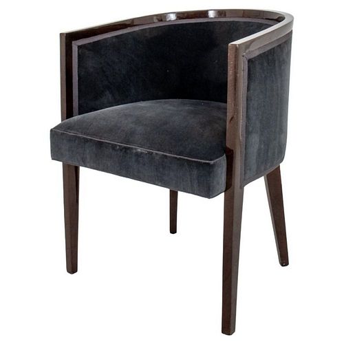 DUNBAR ATTRIBUTED GRAY VELVET TUB