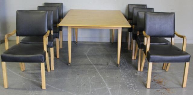 Dunbar Midcentury Table with 8