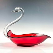 DUNCAN MILLER GLASS SWAN CANDY