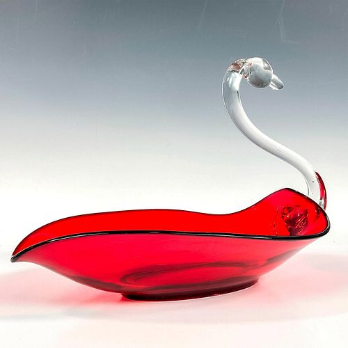 DUNCAN MILLER GLASS SWAN DISHAn